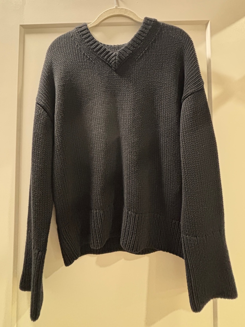 Banana Republic Cotton Black V-Neck Sweater